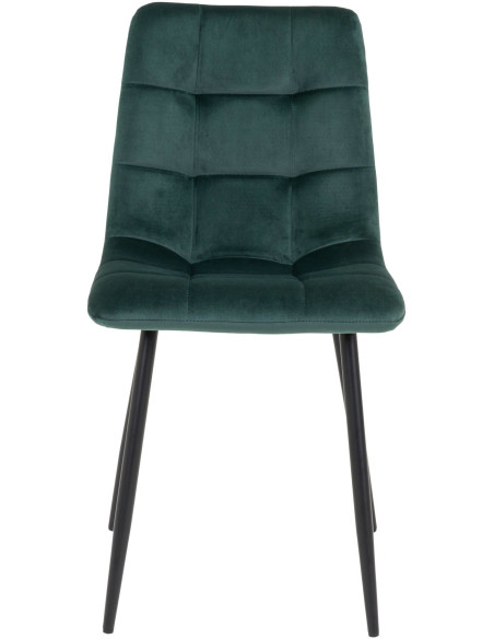 Chaise moderne matelassée Velours Vert foncé Métal Noir Middelfart (Lot de 2) 