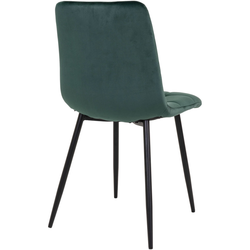 Chaise moderne matelassée Velours Vert foncé Métal Noir Middelfart (Lot de 2) 