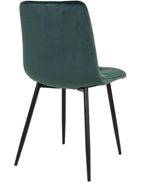 Chaise moderne matelassée Velours Vert foncé Métal Noir Middelfart (Lot de 2) 