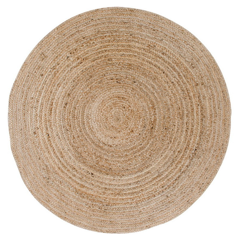 Tapis indien Rond 120x120 Jute Naturel Tressé Bombay 