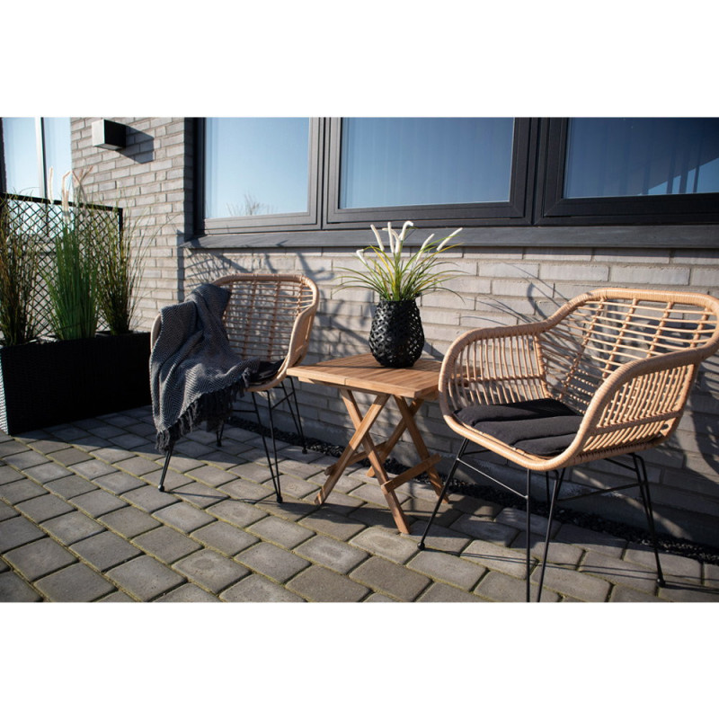 Table basse de jardin Carrée Bois de teck Naturel Bilbao 
