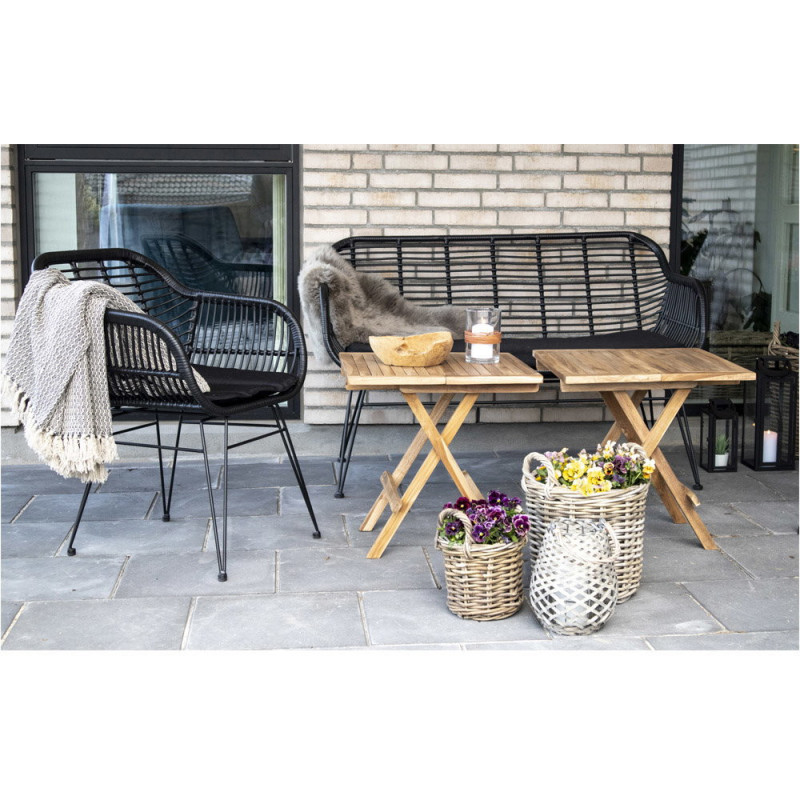 Table basse de jardin Carrée Bois de teck Naturel Bilbao 