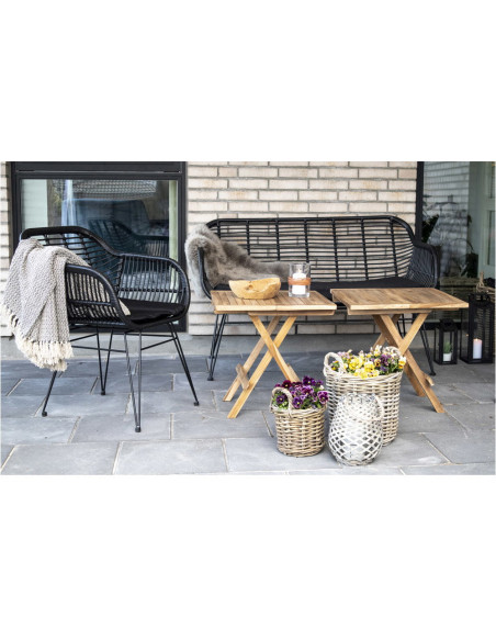Table basse de jardin Carrée Bois de teck Naturel Bilbao 