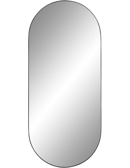 Miroir mural moderne Ovale 35x80 Métal Noir Jersey 