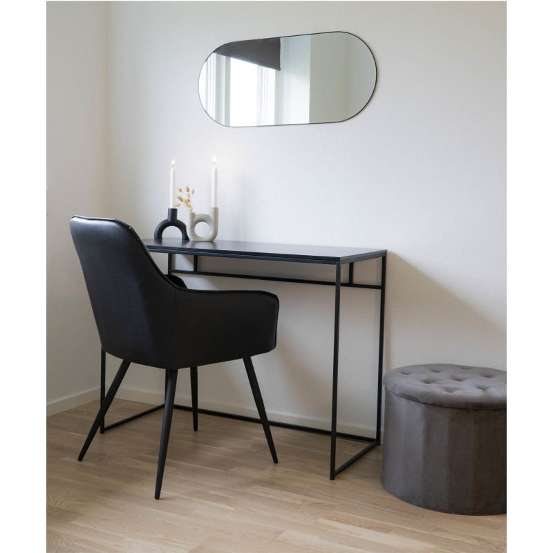 Miroir mural moderne Ovale 35x80 Métal Noir Jersey 