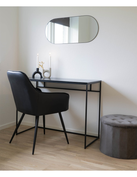 Miroir mural moderne Ovale 35x80 Métal Noir Jersey 