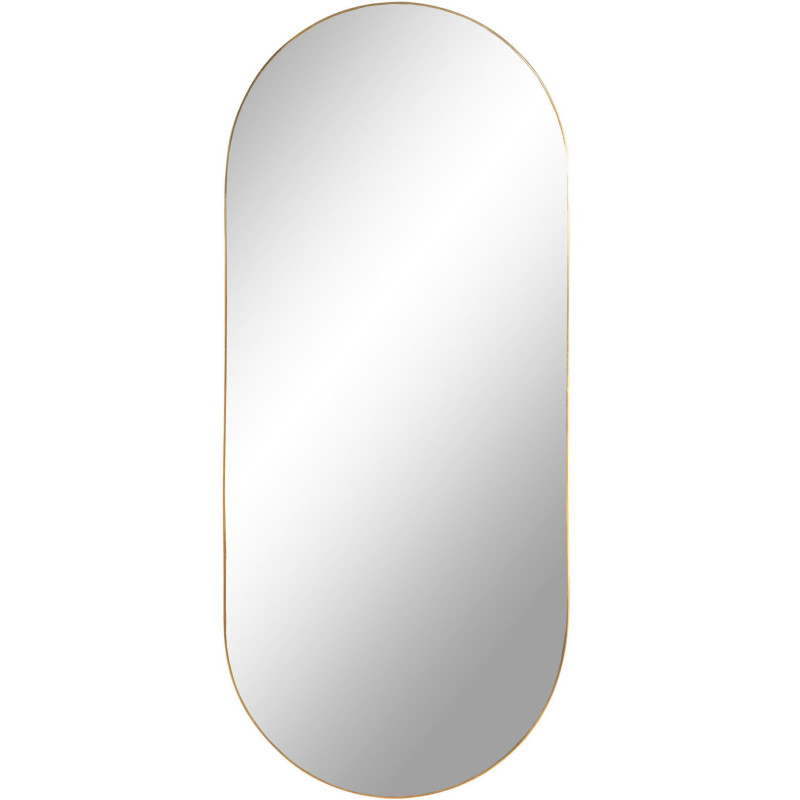 Miroir mural moderne Ovale 35x80 Métal Doré Effet laiton Jersey 