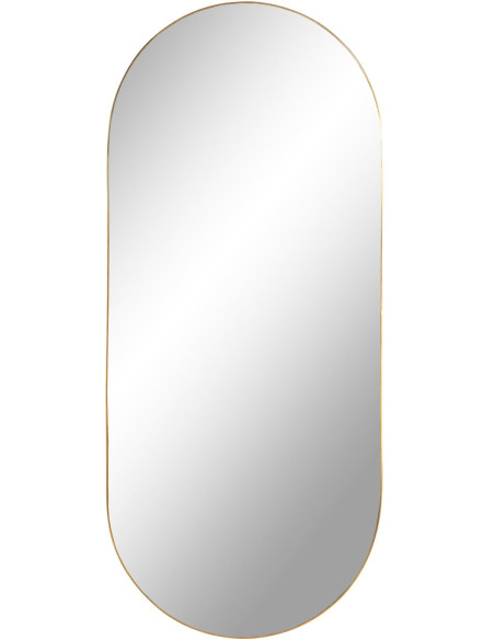Miroir mural moderne Ovale 35x80 Métal Doré Effet laiton Jersey 