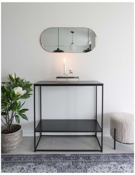 Miroir mural moderne Ovale 35x80 Métal Doré Effet laiton Jersey 