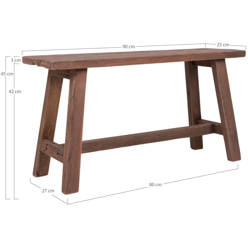 Banc vintage 2 places Bois de teck Naturel Barcelona 