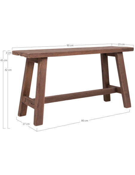 Banc vintage 2 places Bois de teck Naturel Barcelona 