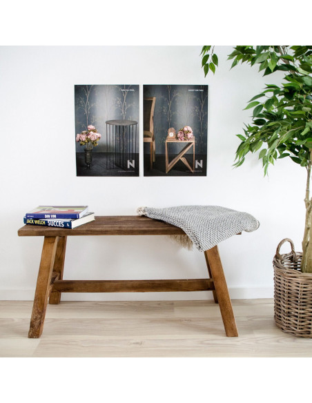 Banc vintage 2 places Bois de teck Naturel Barcelona 