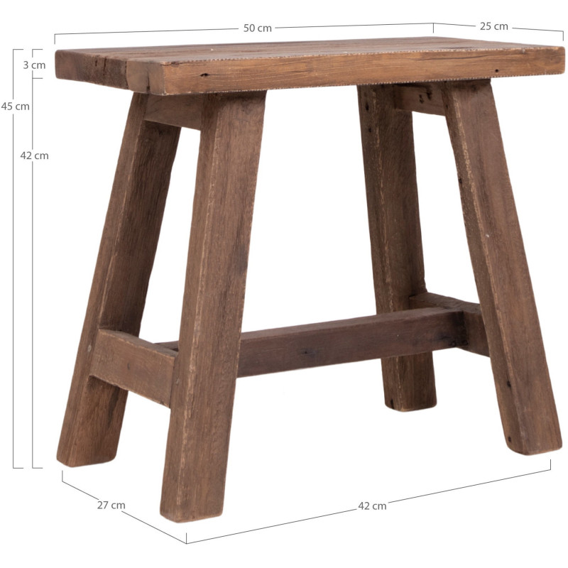 Tabouret vintage Bois de teck Naturel Barcelona 
