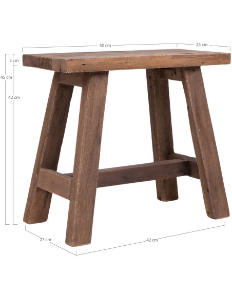 Tabouret vintage Bois de teck Naturel Barcelona 