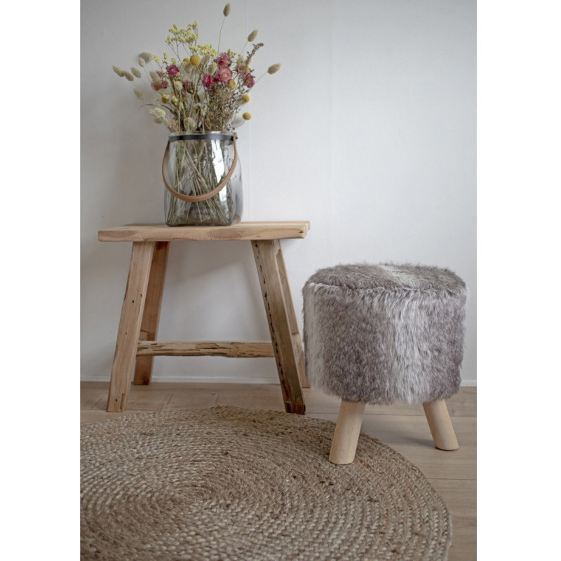 Tabouret vintage Bois de teck Naturel Barcelona 