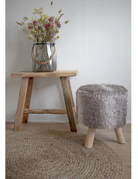 Tabouret vintage Bois de teck Naturel Barcelona 
