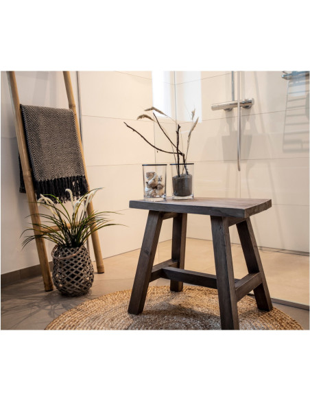 Tabouret vintage Bois de teck Naturel Barcelona 