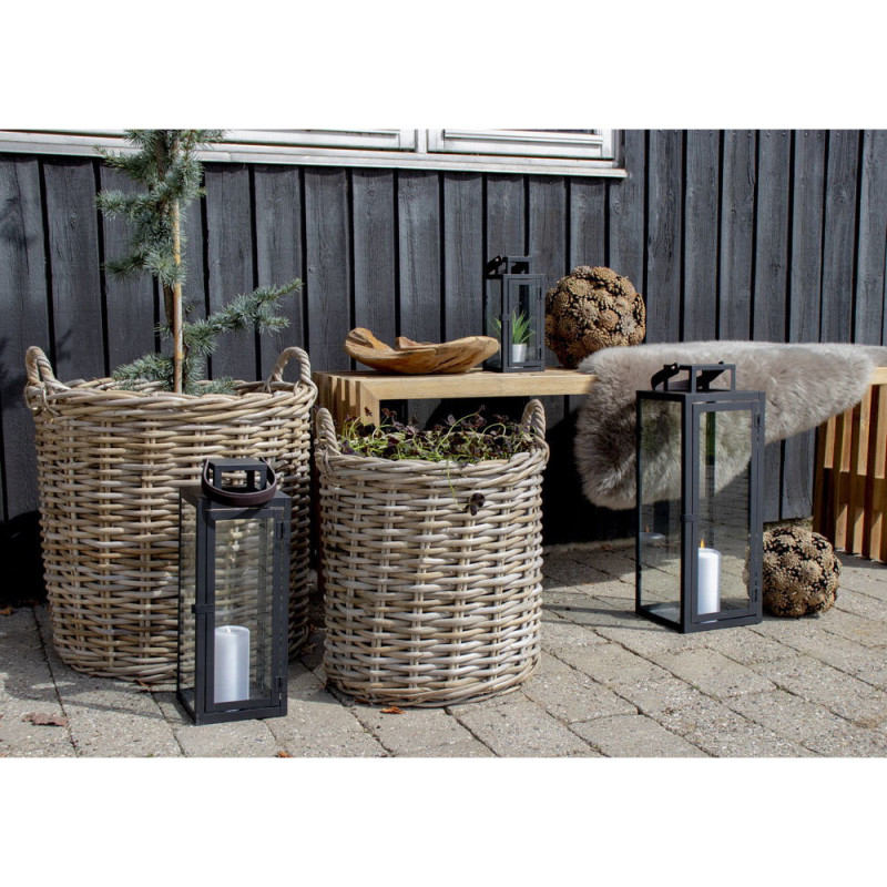 Indo Baskets - Baskets, kubu rattan, natural set of 2 