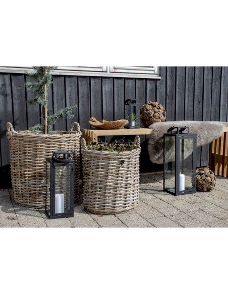 Indo Baskets - Baskets, kubu rattan, natural set of 2 