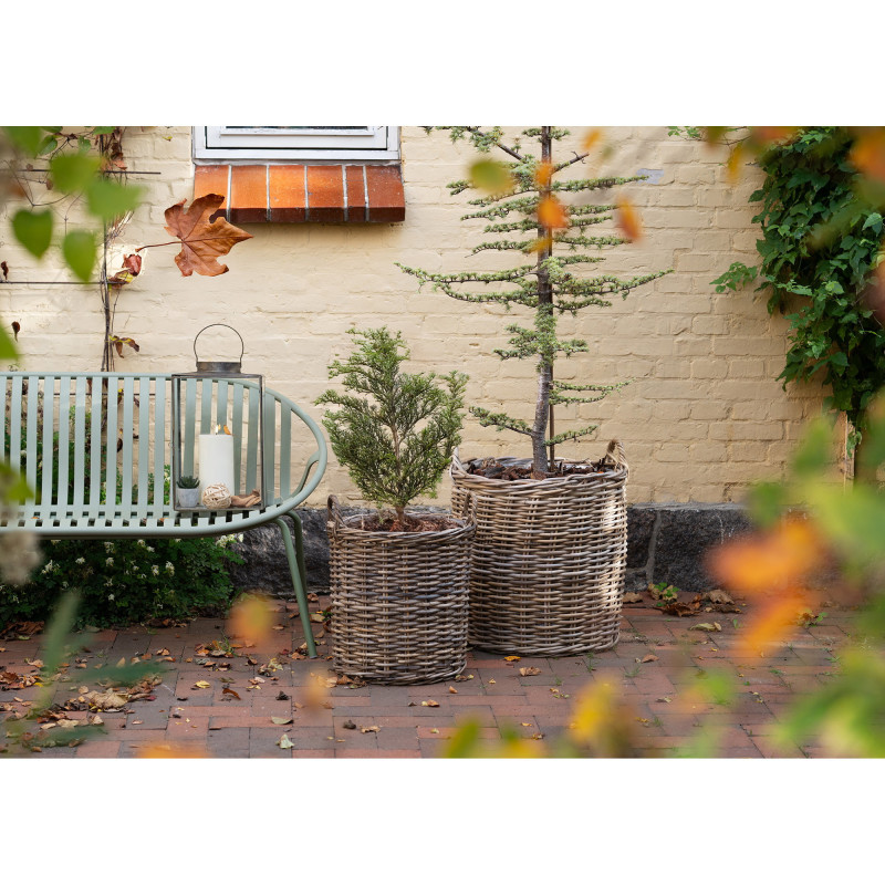 Indo Baskets - Baskets, kubu rattan, natural set of 2 