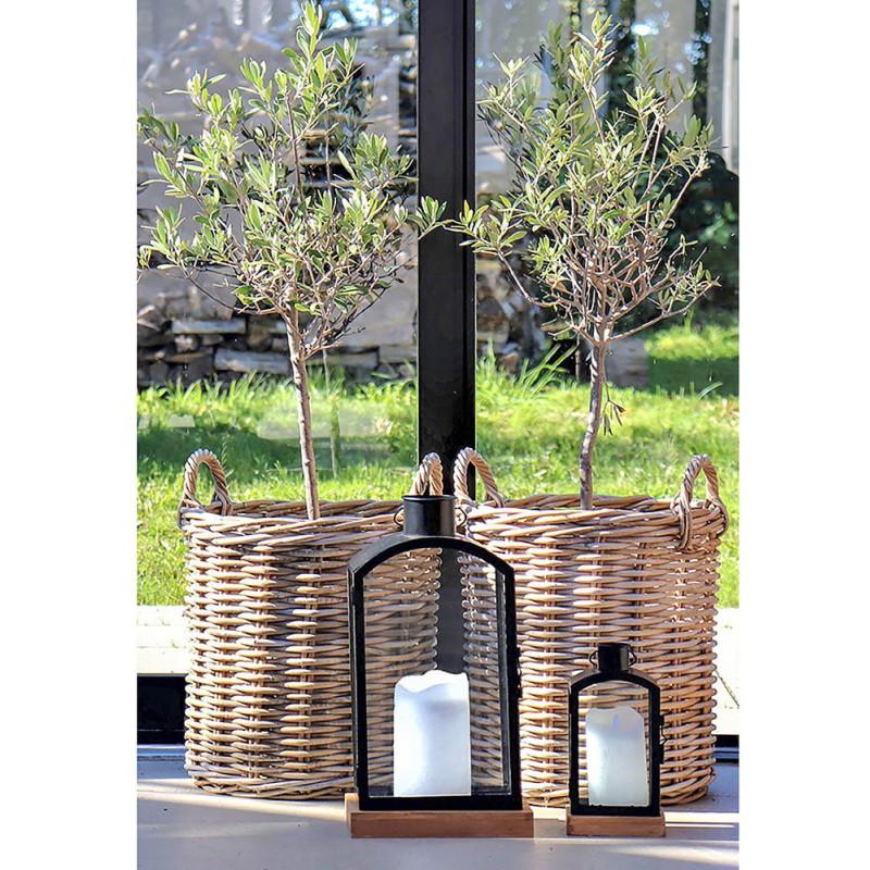 Indo Baskets - Baskets, kubu rattan, natural set of 2 