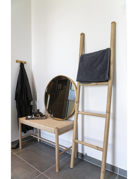 Échelle porte serviettes moderne Bois de teck Naturel Laddy 