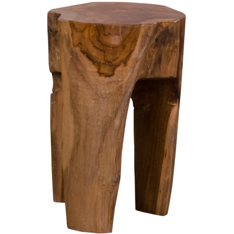 Tabouret original Bois de teck Naturel Rose 