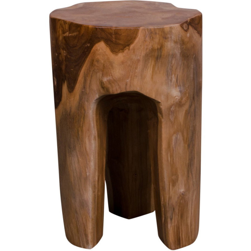 Tabouret original Bois de teck Naturel Rose 