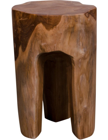 Tabouret original Bois de teck Naturel Rose 