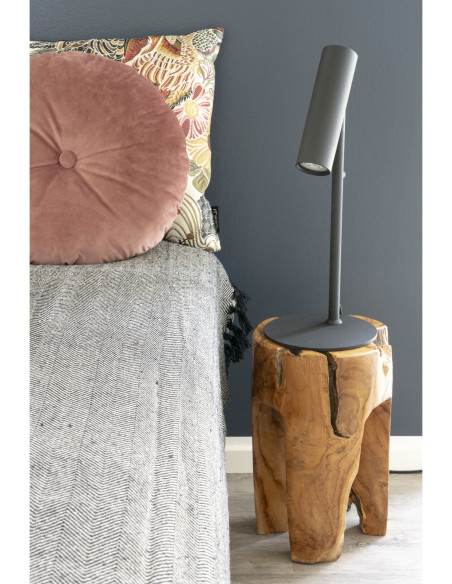 Tabouret original Bois de teck Naturel Rose 