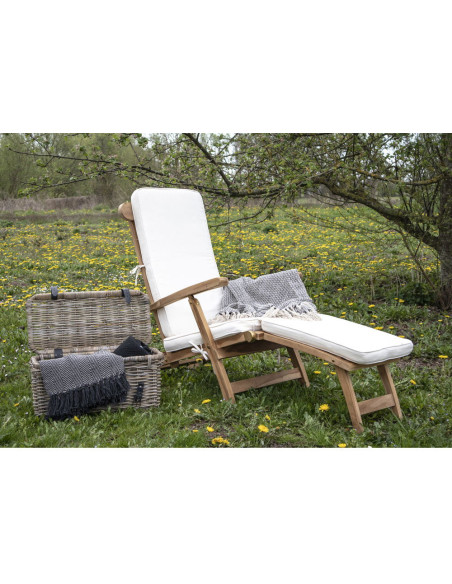 Coussin pour chaise longue 55x197 Coton Blanc Arrecife 