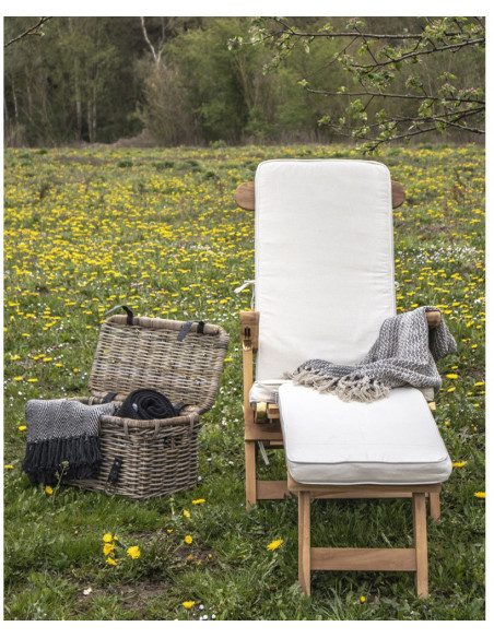 Coussin pour chaise longue 55x197 Coton Blanc Arrecife 
