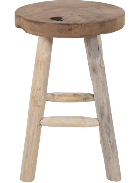 Tabouret rustique Bois de teck Naturel Badia 
