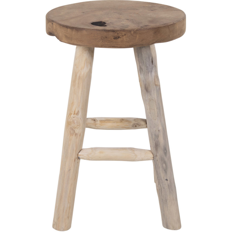 Tabouret rustique Bois de teck Naturel Badia 