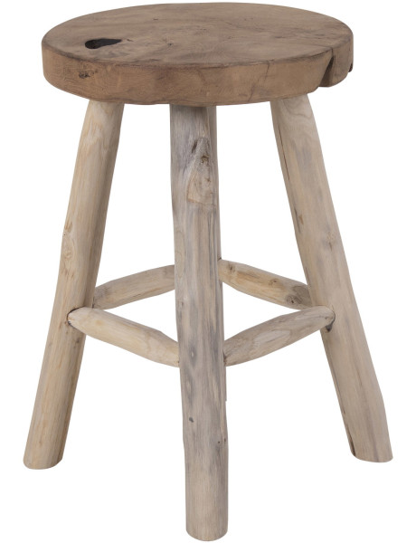 Tabouret rustique Bois de teck Naturel Badia 