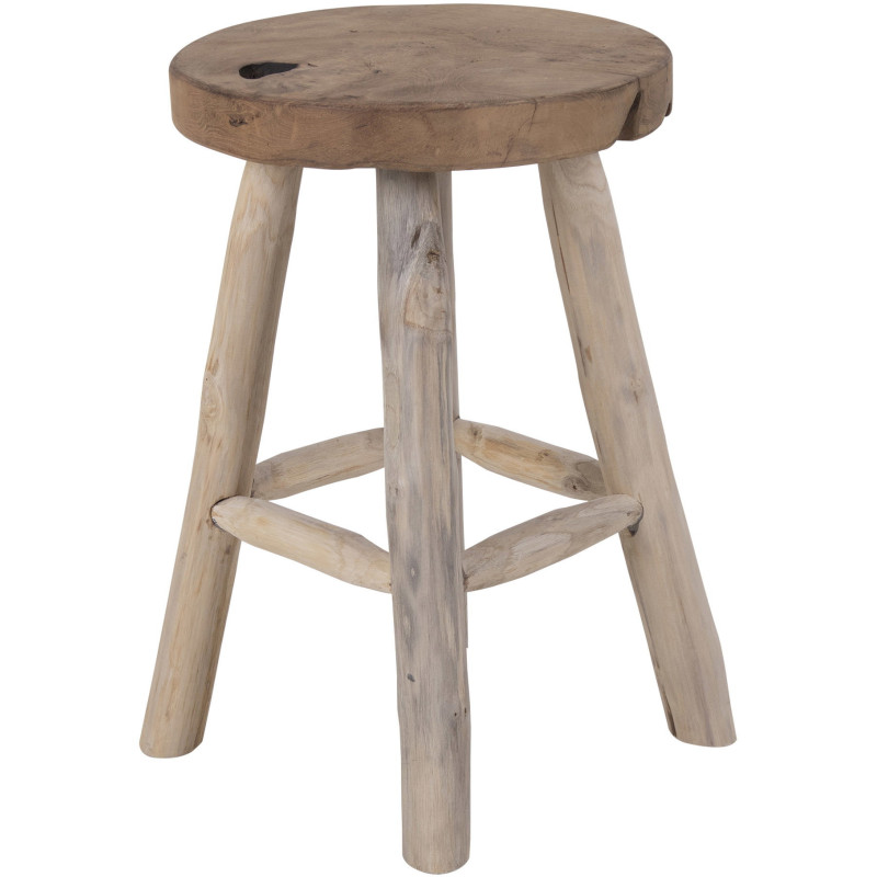 Tabouret rustique Bois de teck Naturel Badia 