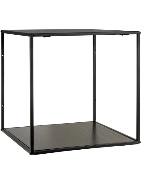 Petite Étagère murale moderne 2 niveaux Métal Panneau de particules Feuille de mélamine Noir Vita 