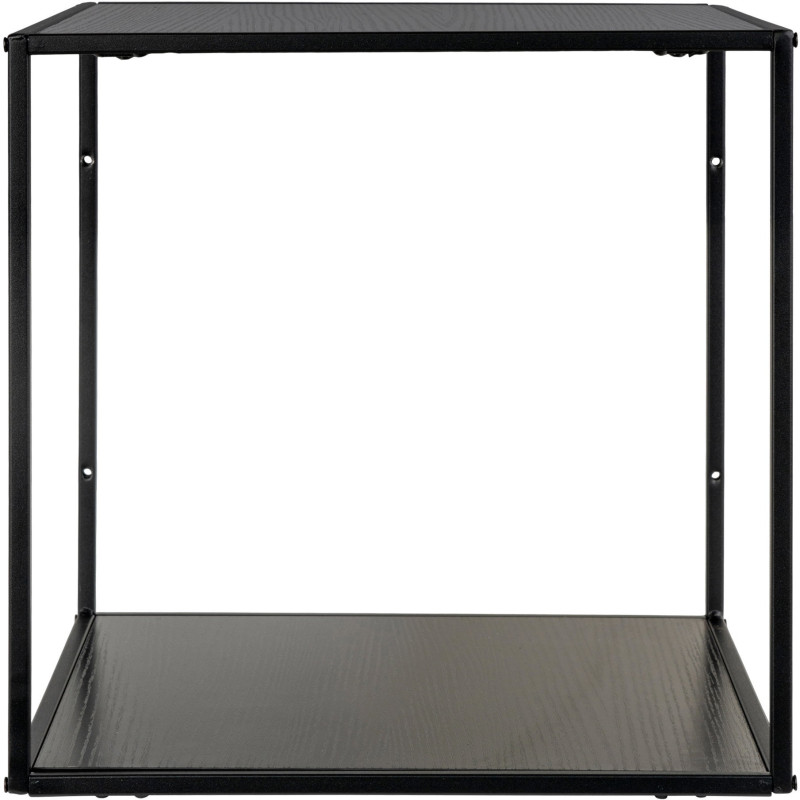 Petite Étagère murale moderne 2 niveaux Métal Panneau de particules Feuille de mélamine Noir Vita 