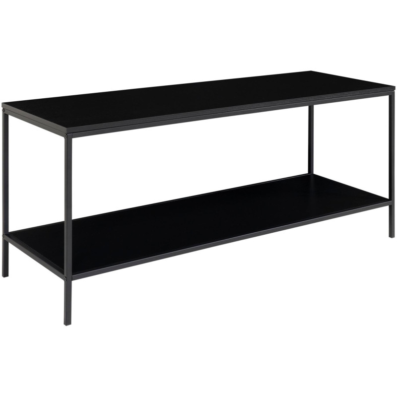 Meuble télé moderne 1 étagère Métal Panneau de particules Feuille de mélamine Noir Vita 