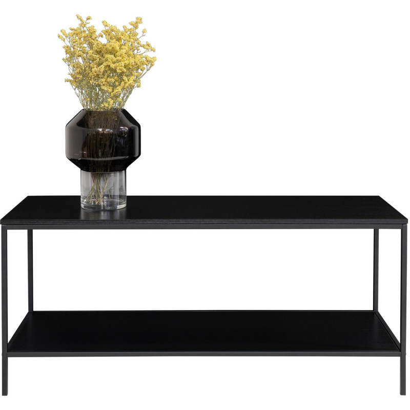 Meuble télé moderne 1 étagère Métal Panneau de particules Feuille de mélamine Noir Vita 