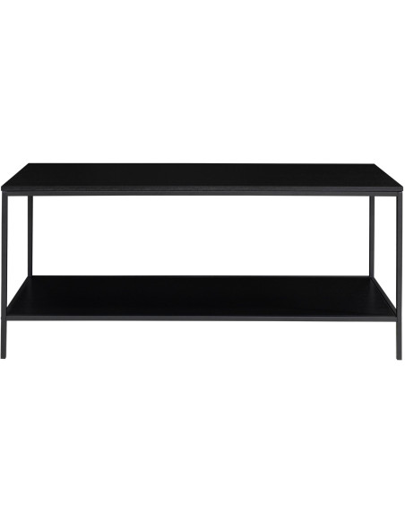 Meuble télé moderne 1 étagère Métal Panneau de particules Feuille de mélamine Noir Vita 