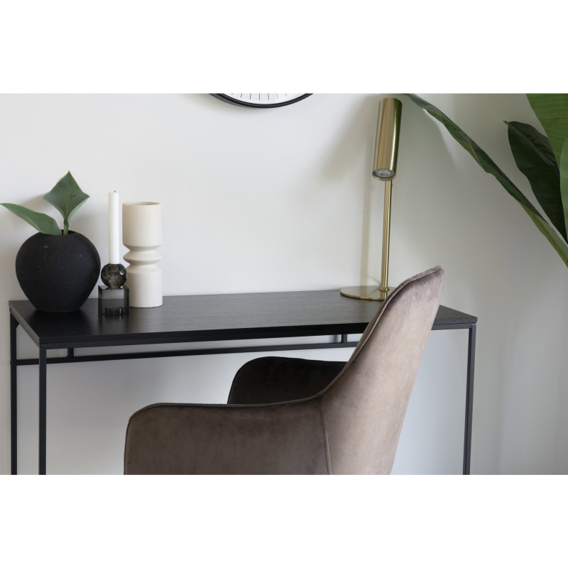 Bureau moderne Métal Panneau de particules Feuille de mélamine Noir Vita 