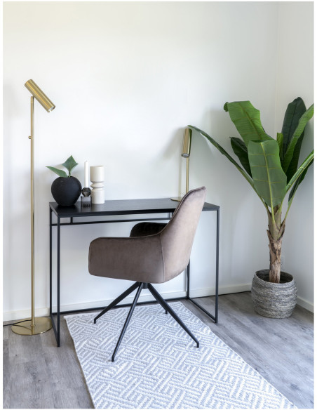 Bureau moderne Métal Panneau de particules Feuille de mélamine Noir Vita 