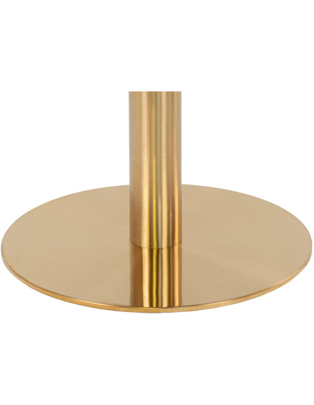 Table haute Mange debout moderne Ronde Bois MDF Blanc Effet marbre Métal Doré Effet laiton Bolzano 