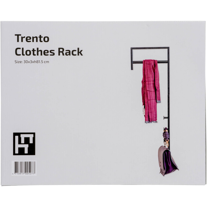 Porte manteaux murale moderne Métal Noir Trento 