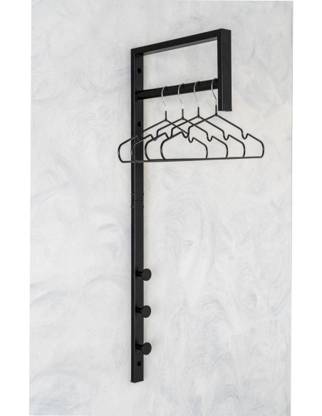 Porte manteaux murale moderne Métal Noir Trento 