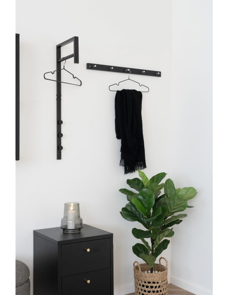 Porte manteaux murale moderne Métal Noir Trento 