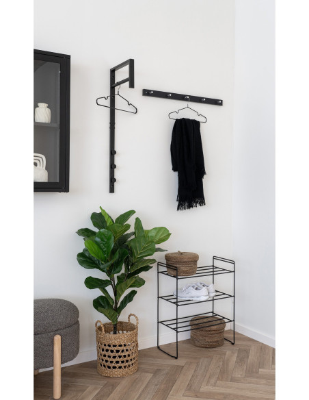 Porte manteaux murale moderne Métal Noir Trento 