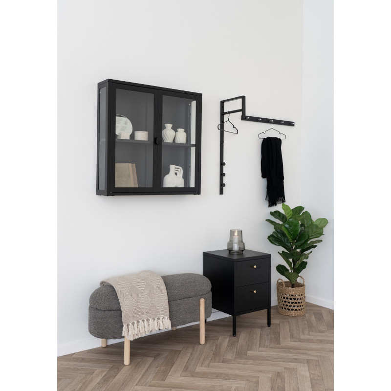 Porte manteaux murale moderne Métal Noir Trento 