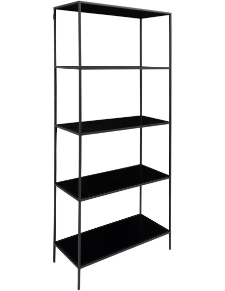 Étagère métal noir 5 niveaux 80 x 36 x 170 cm Vita 